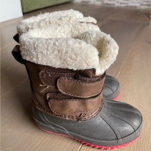 Thermolite Kids Unisex Boys Girls Cold Winter Snow Brown Fleece Warm Boots 5